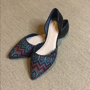Franco Sarto Pointed Toe Flats Size 9 Aztec Boho